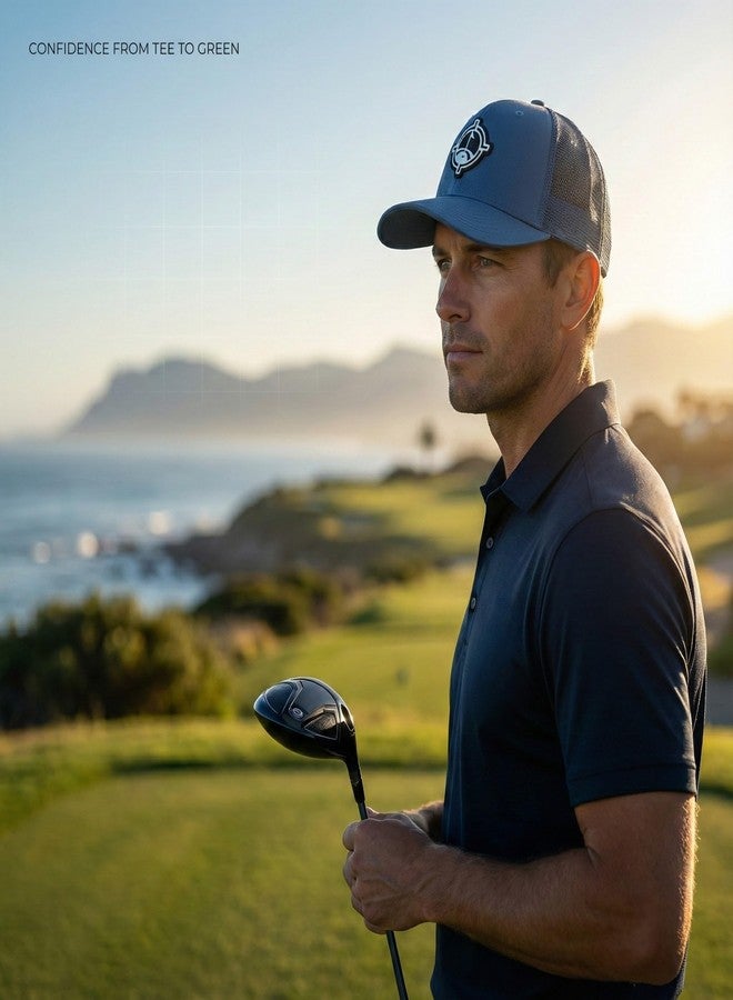 Aiming Fluid Golf Premium Golf I Gym I Boat I Hiking I Tennis I Bike Hat - TourDry Sweat System, Odor-Resistant Sweatband, Moisture-Wicking Liner, Structured 6-Panel Design, One Size Fits All- Dark Blue - Image 4
